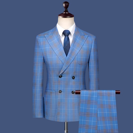 Costume croisé bleu royal